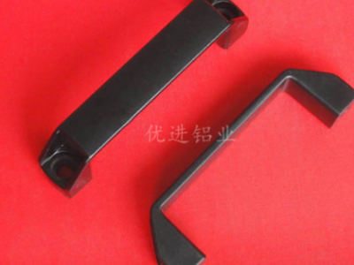 厂家直销铝合金把手 铝合金方形拉手门柜塑胶拉手 机床铝型材把手图2