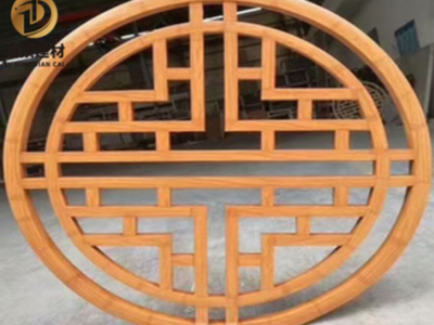 铝合金屏风室内隔断强铝屏风镂空雕热转印木纹铝窗花花格定制加工图3