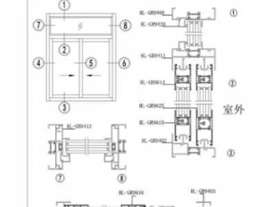 HL-GR94隔热穿条系列推拉窗建筑铝型材 铝合金节能推拉窗材料定制图3