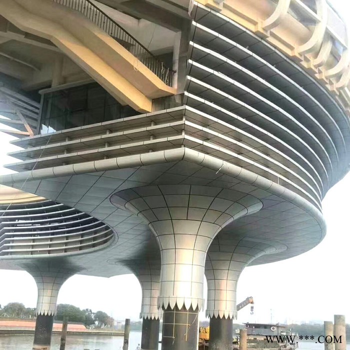 3mm厚曲面铝板 柱子柱头曲面铝板造型 包柱子树冠形曲面铝板厂家图1