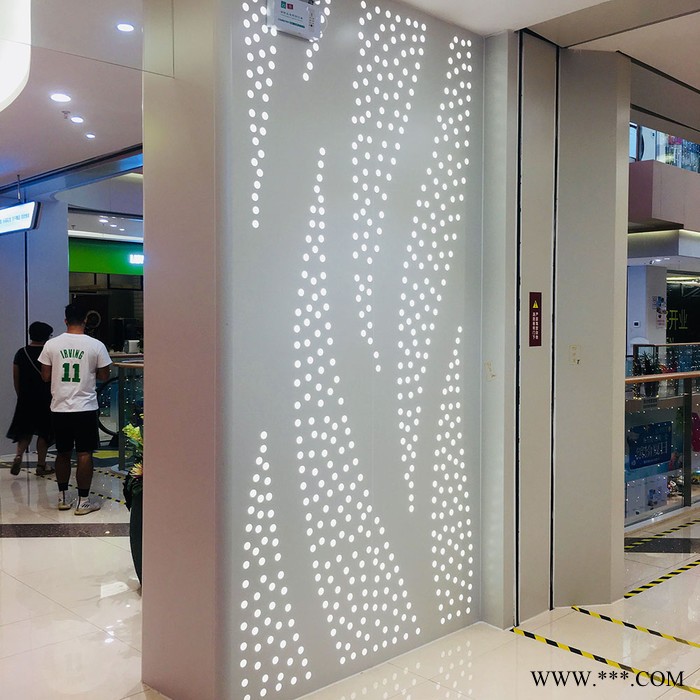 粤艺佰圆柱子透光铝板定制 弧形包柱子铝板镂空造型定制图1