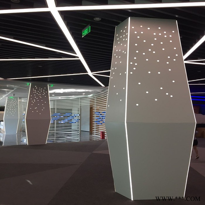 粤艺佰圆柱子透光铝板定制 弧形包柱子铝板镂空造型定制图4