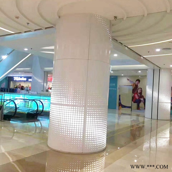 粤艺佰圆柱子透光铝板定制 弧形包柱子铝板镂空造型定制图5