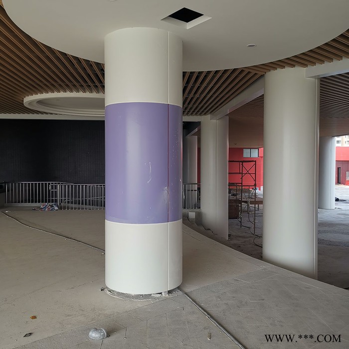 大厅立柱白色铝单板 铝单板包柱子定制 柱子装饰铝板包工包料 包柱子铝板效果图3