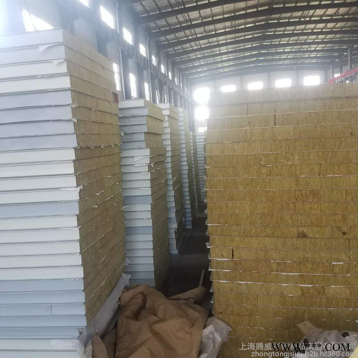 腾威 彩钢岩棉夹芯板 防火岩棉屋面板 屋面瓦楞板 980手工岩棉夹芯板138173 98076图6