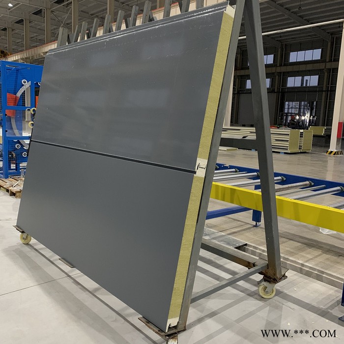 聚氨酯封边岩棉夹芯板 聚氨酯复合板 金属岩棉夹芯板瓦楞板图3