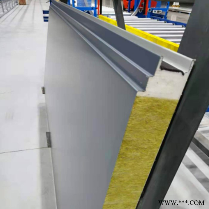 聚氨酯封边岩棉夹芯板 聚氨酯复合板 金属岩棉夹芯板瓦楞板图4