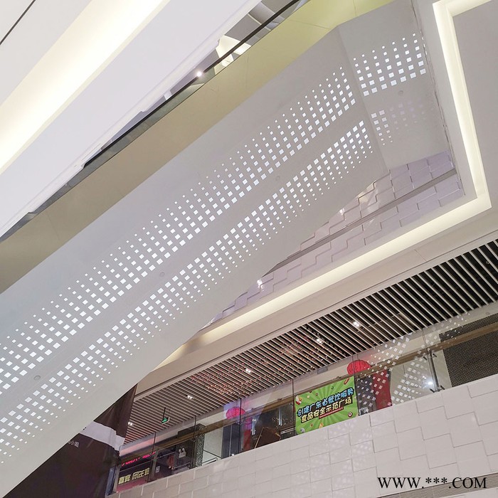 粤艺佰扶梯装饰穿孔铝板,商场自动扶梯造型穿孔铝单板,白色穿孔透光扶梯铝板**免费设计图3