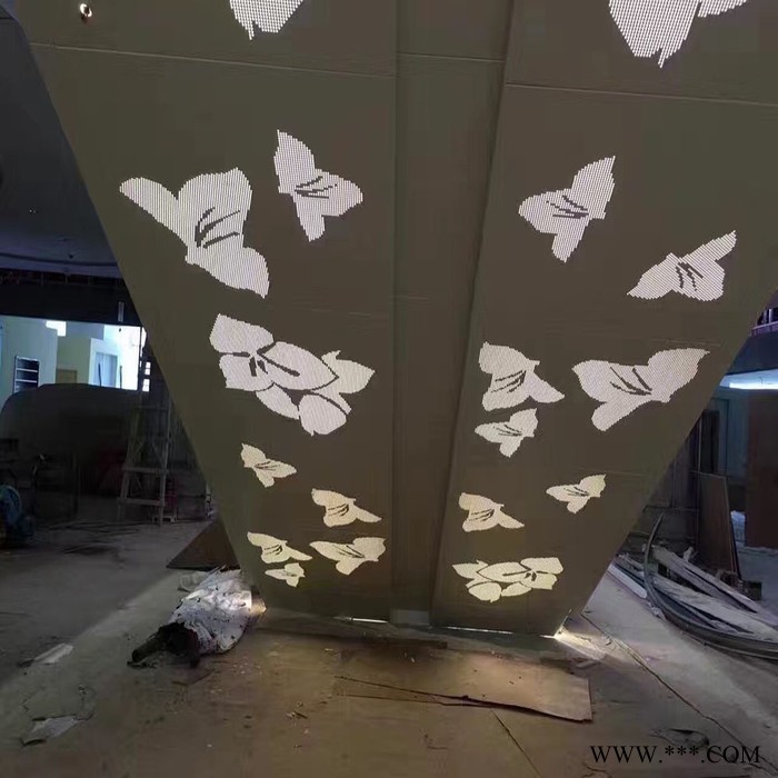 粤艺佰扶梯装饰穿孔铝板,商场自动扶梯造型穿孔铝单板,白色穿孔透光扶梯铝板**免费设计图6