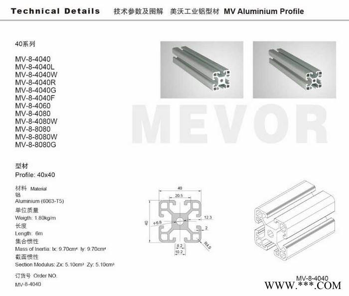 供应 沃萱4040 铝材厂家 工业铝型材 铝型材工业铝型材 铝合金型材 铝型材 非标件型材 铝型材定制图2