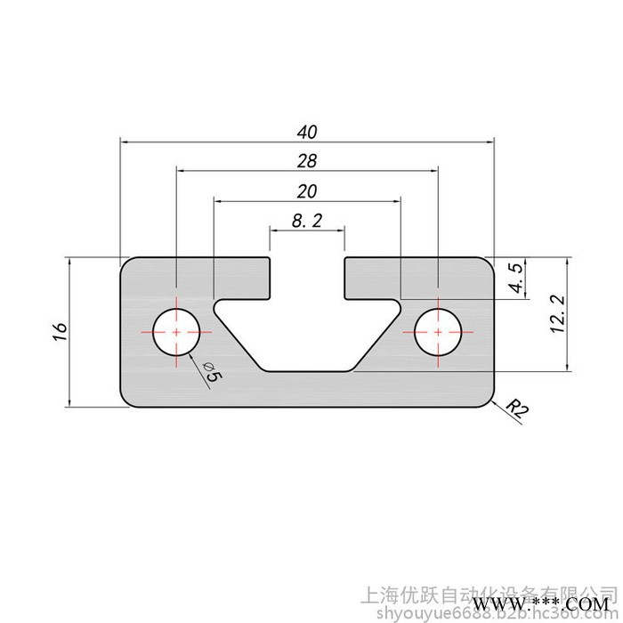 优跃 YY-8-1640工业铝型材1640欧标铝型材导轨滑轨铝型材 流水线型材 辅助铝型材图2