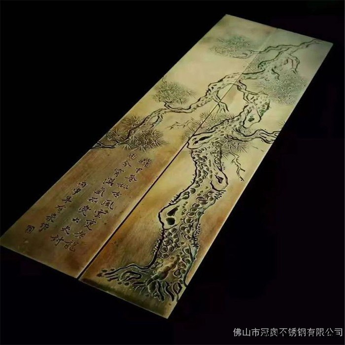 铜板字体蚀刻 豪华家装楼梯铝雕花护栏 整体铝板镂空雕刻旋转护栏 304图2