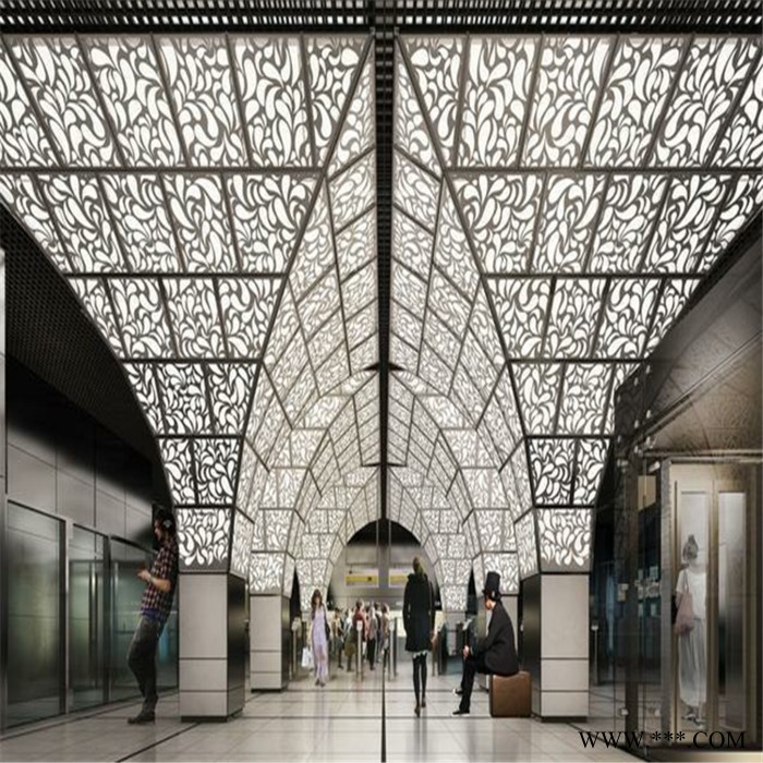 雕花铝天花 氟碳雕花铝板 外墙铝板雕花 雕花铝单板金属雕刻企业图5