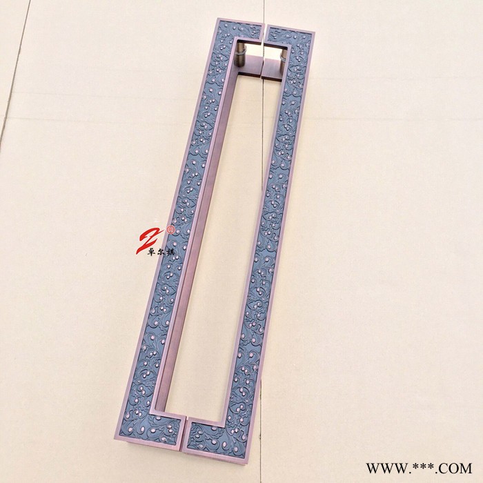 厂家定制铝板雕刻祥云大拉手别墅仿古铜拉手铜艺大门**雕刻豪华红古铜铝板拉手图2