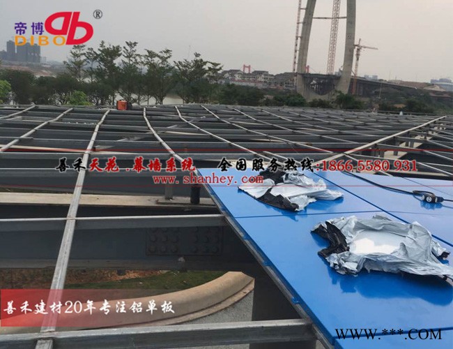 旅游景区遮阳过道铝合金板，人行铝板雨棚图6