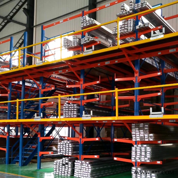 南京倍库 铝型材货架 悬臂货架 门窗厂铝型材专用存储货架 仓库多层重型铝材悬臂阁楼式可拆卸货架 钢平台图4