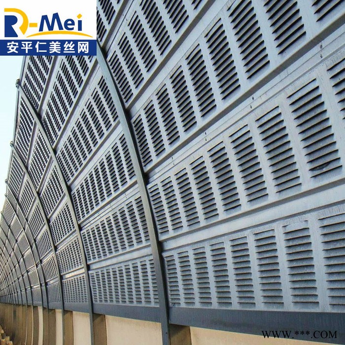 铝板公路声屏障 现货小区隔音板百叶孔 高速隔音屏障 施工安装图2