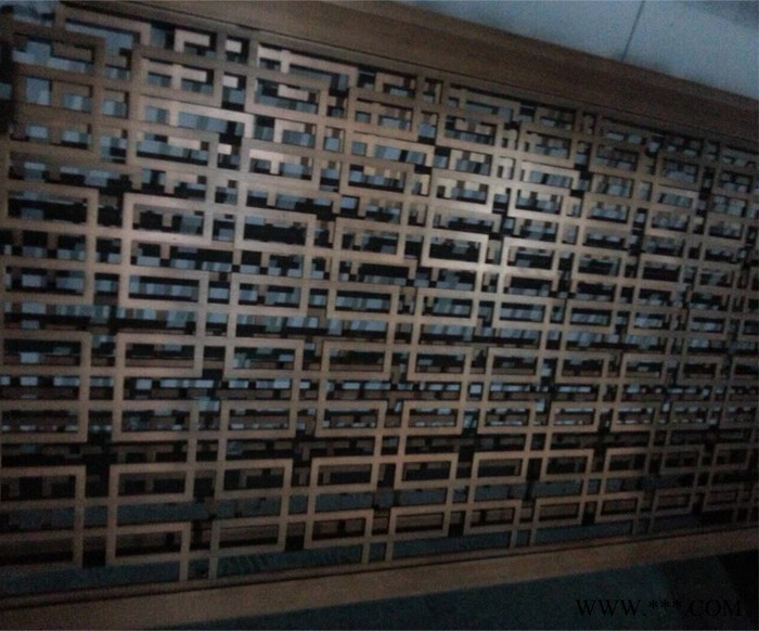 吉达旺非标定制拉丝玫瑰金铝板浮雕隔断 黄钛金镜面镂空隔断 酒店大堂红古铜铝浮雕隔断图3