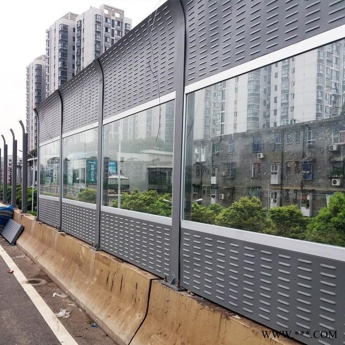 长沙工厂机械降噪板 铝板声屏障价格 金属圆孔隔音批发 城市透明板降噪屏规格图6