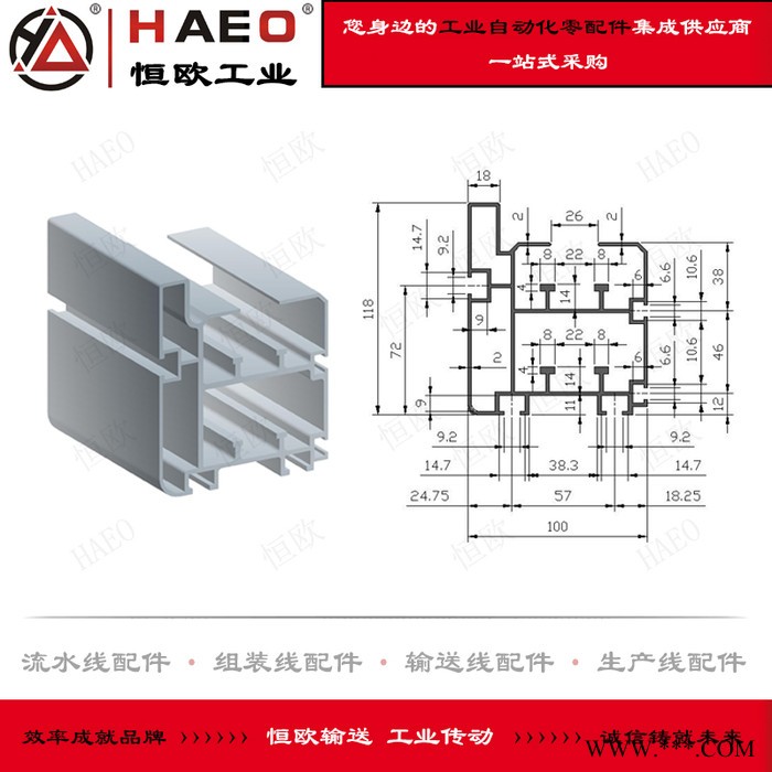 苏州恒欧工业自动化有限公司 流水线铝型材生产厂家 倍速链铝型材价格 输送线铝型材 铝型材零配件图8