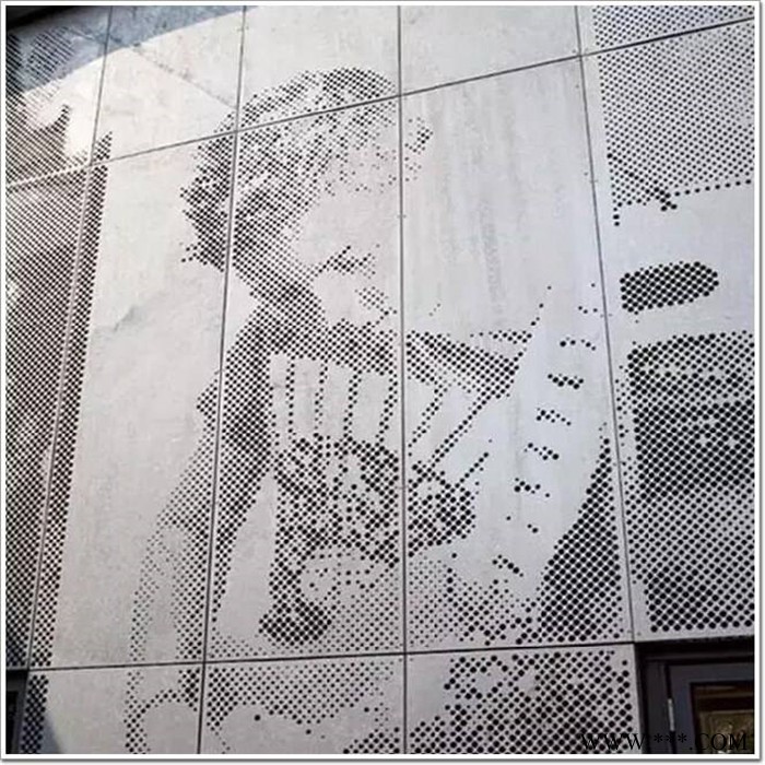 厂家加工定制铝合金板镂空雕花铝单板吊顶 户外门头广告招牌镂空雕花铝板幕墙 2mm厚外墙人像山水画图冲孔雕花镂空铝单板天花图2