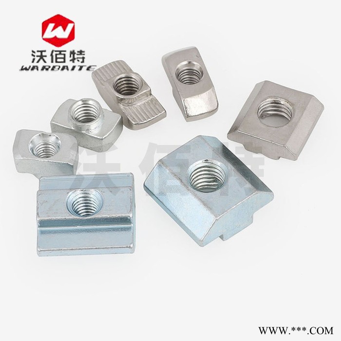20/30/40/45型铝型材专用欧标T型螺母 块国标M3M4M5M6M8滑块船形图2