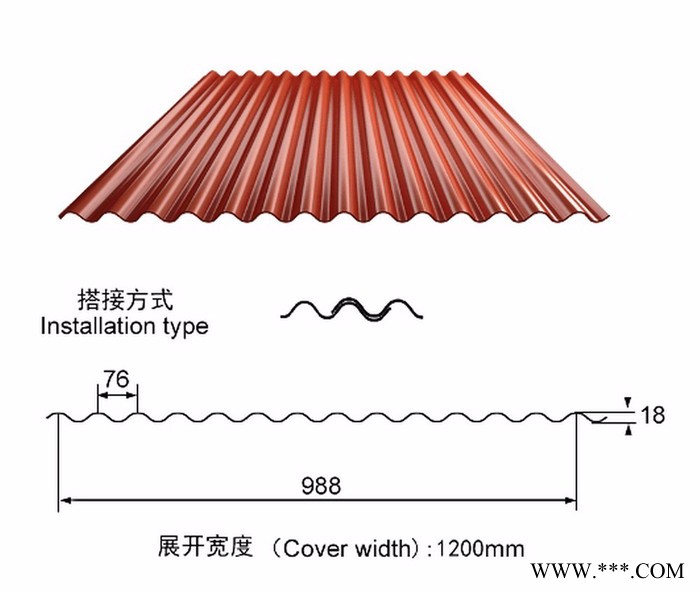 铝板波纹瓦 彩钢波纹瓦 镀锌波纹瓦 836型水波纹瓦 988波浪瓦138 62485255图5