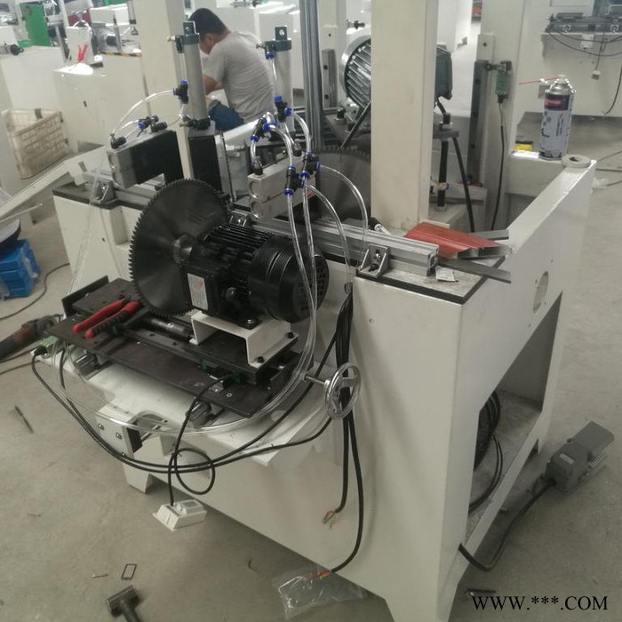 供应FJ-350 45度双头锯 型材切割机 橱柜门边框切割机 铝型材切割机 全铝家具型材切割机。图5