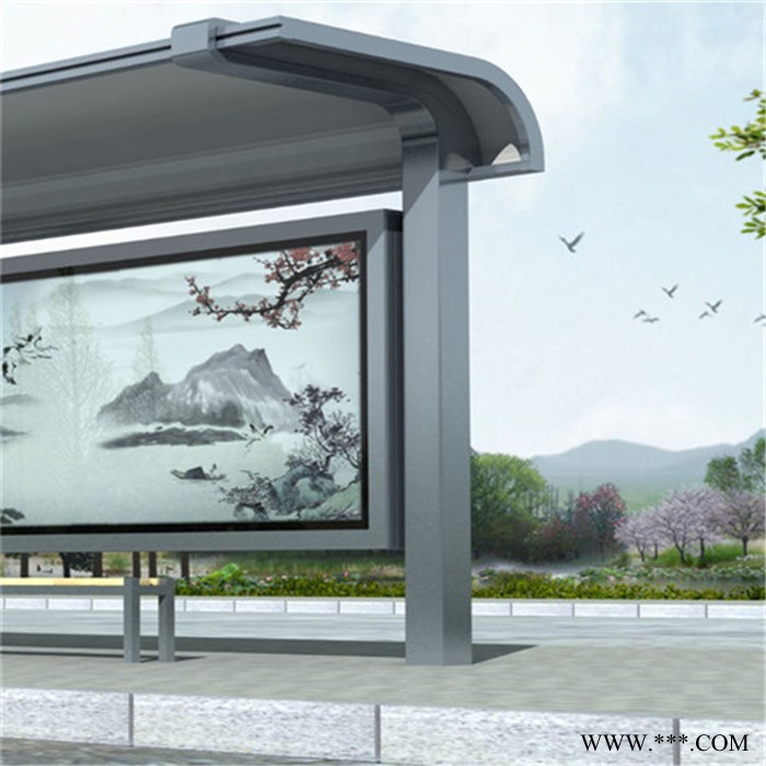恒昌  铝型材候车亭  不锈钢候车亭  太阳能候车亭   乡镇公交站台图4