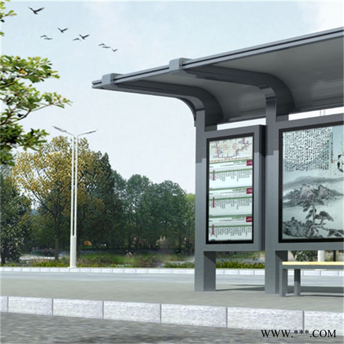 恒昌  铝型材候车亭  不锈钢候车亭  太阳能候车亭   乡镇公交站台图3