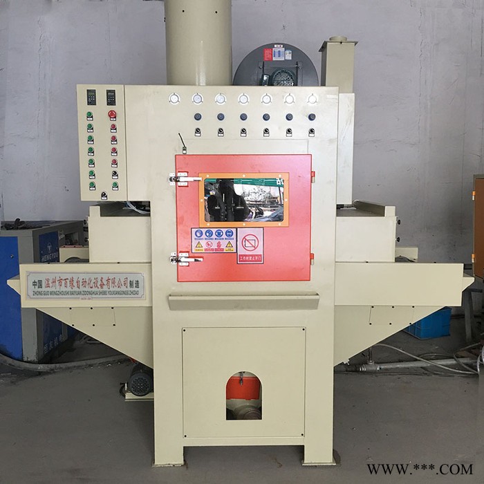 温州百缘平面输送式自动喷砂机乐清BY2460-6A小型通过式喷砂机 瑞安铝型材自动喷沙设备图2