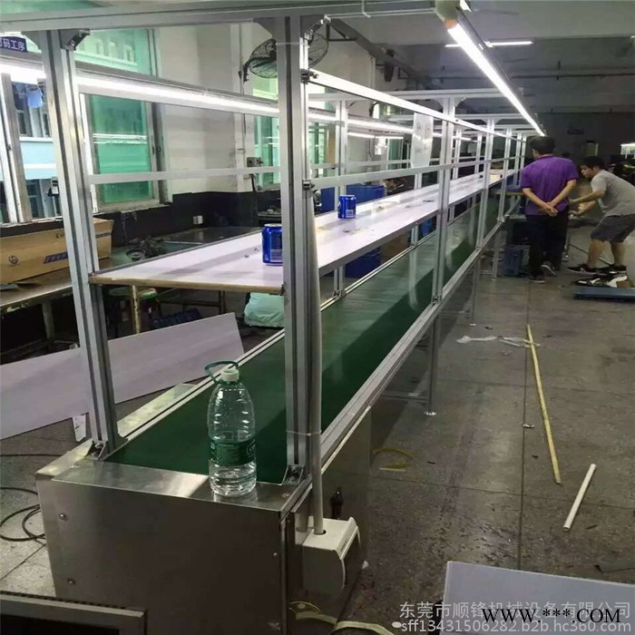 顺锋 双皮带流水线 皮带输送线 喇叭生产线 双边传送带装配线 铝型材流水线厂家图3