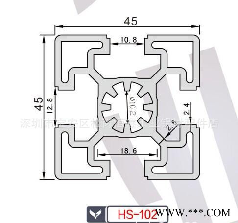 4545厚型铝型材.工业铝型材配件图1