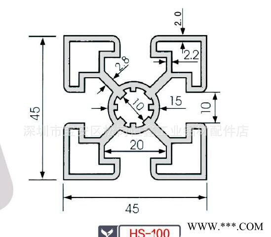 45x45工业铝型材.批发欧标工业铝型材图1