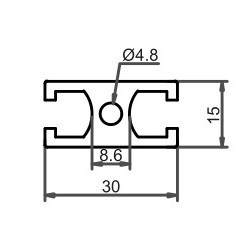 荣鑫 工业材D类RXD1530DY1001工业材操作台型材 流水线型材图2