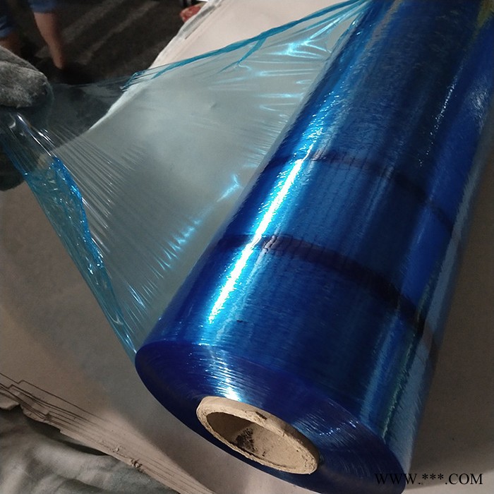 叶丰 缠绕膜 蓝色缠绕膜 铝板保护膜 包装膜 PVC包装膜 塑料包装膜生产厂家蓝色透明缠绕膜图2