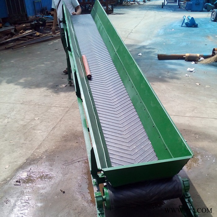 专业定制爬坡皮带机 正丰机械铝型材挡边传送上料机图6