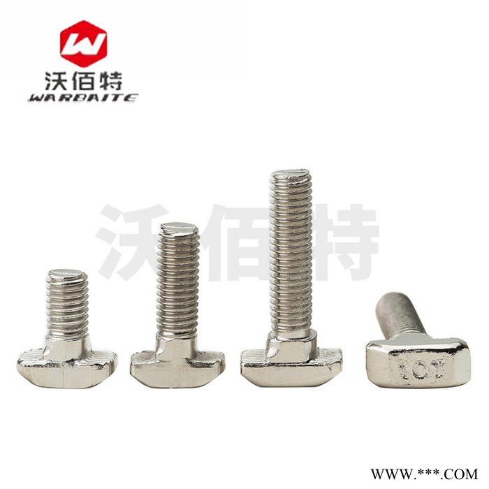 欧标T型螺丝 t形锤头螺栓 铝型材配件20/30/40/45型 304不锈钢 镍图3