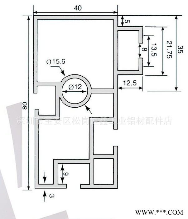 工业铝型材 流水线型材 设备机架 工业铝材4080图2