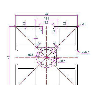 直销40*40 工业铝型材 流水线专用平光铝型材 1.2厚度
