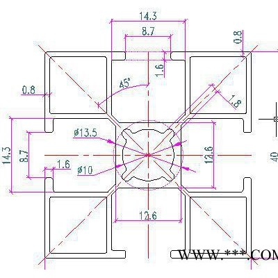 高品质铝型材 直销40*40 工业铝型材 流水线专用 0.8