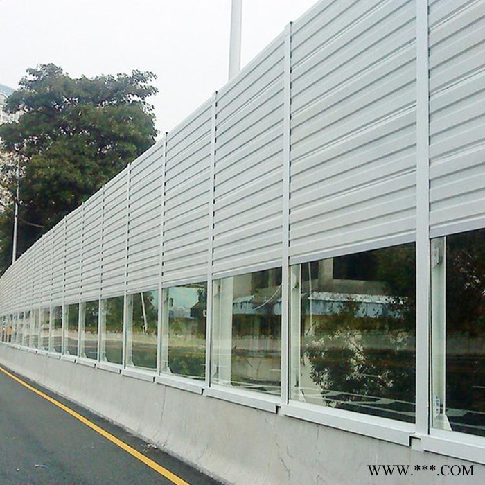 百瑞 定做隔音屏  铝板镀锌板隔音屏障 隔音板消声屏障吸声板 抗高温通透声屏障 金属声屏障 透明声屏障吸声板 定做隔音屏图3