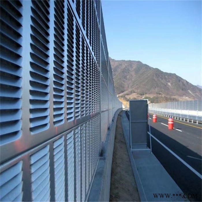厂家供应顶部弧形降噪板 金属微孔隔音墙 铝板消音板 高速公路声屏障图5