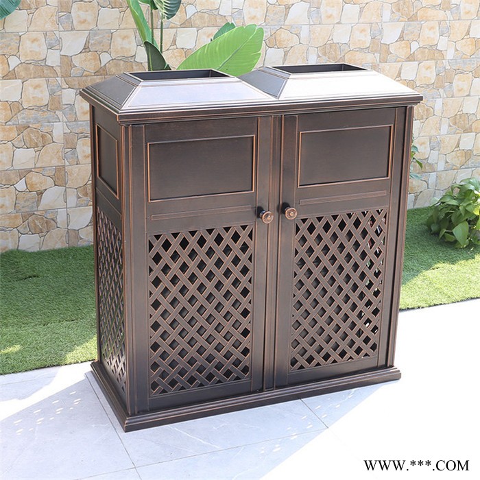 供应室内景观果壳箱写字楼铝型材垃圾桶大号环保垃圾箱工厂直销图3