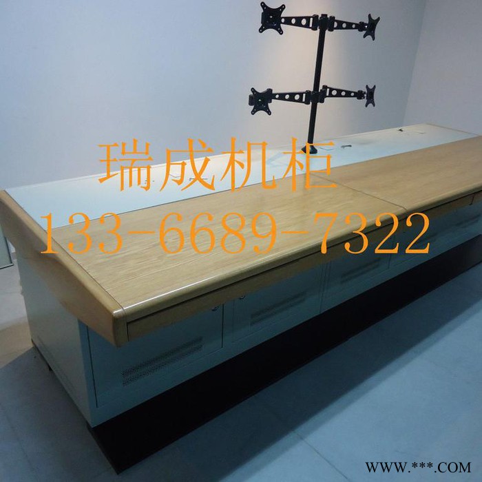 **监控操作台调度台监控台安防设备柜控制台 监控台 操作台带铝型材 可挂显示器监控操作台指挥中心控制柜图3