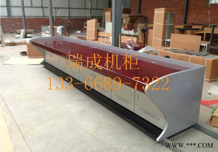 **监控操作台调度台监控台安防设备柜控制台 监控台 操作台带铝型材 可挂显示器监控操作台指挥中心控制柜图6