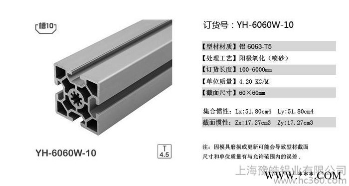 欧标6060W工业铝型材槽8系列6060重型铝型材设备铝型材图2