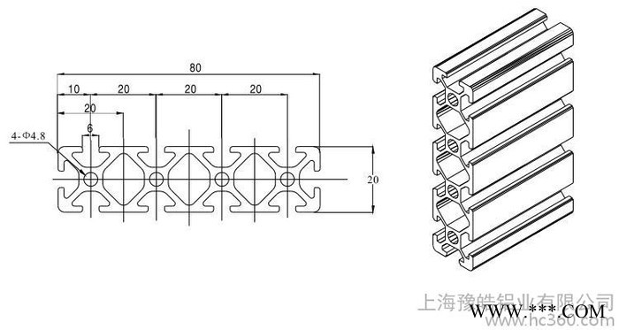 工业铝型材2080欧标铝型材2080雕刻机工业铝型材2080图2
