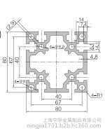 松江8080直角国标铝型材 定做重型设备机械机电工作台框架型材 8080工业铝型材图3
