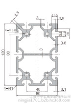 现货80120欧标工业铝型材 自动化流水线设备铝材　重型导轨铝合金 铝型材8080欧标图2